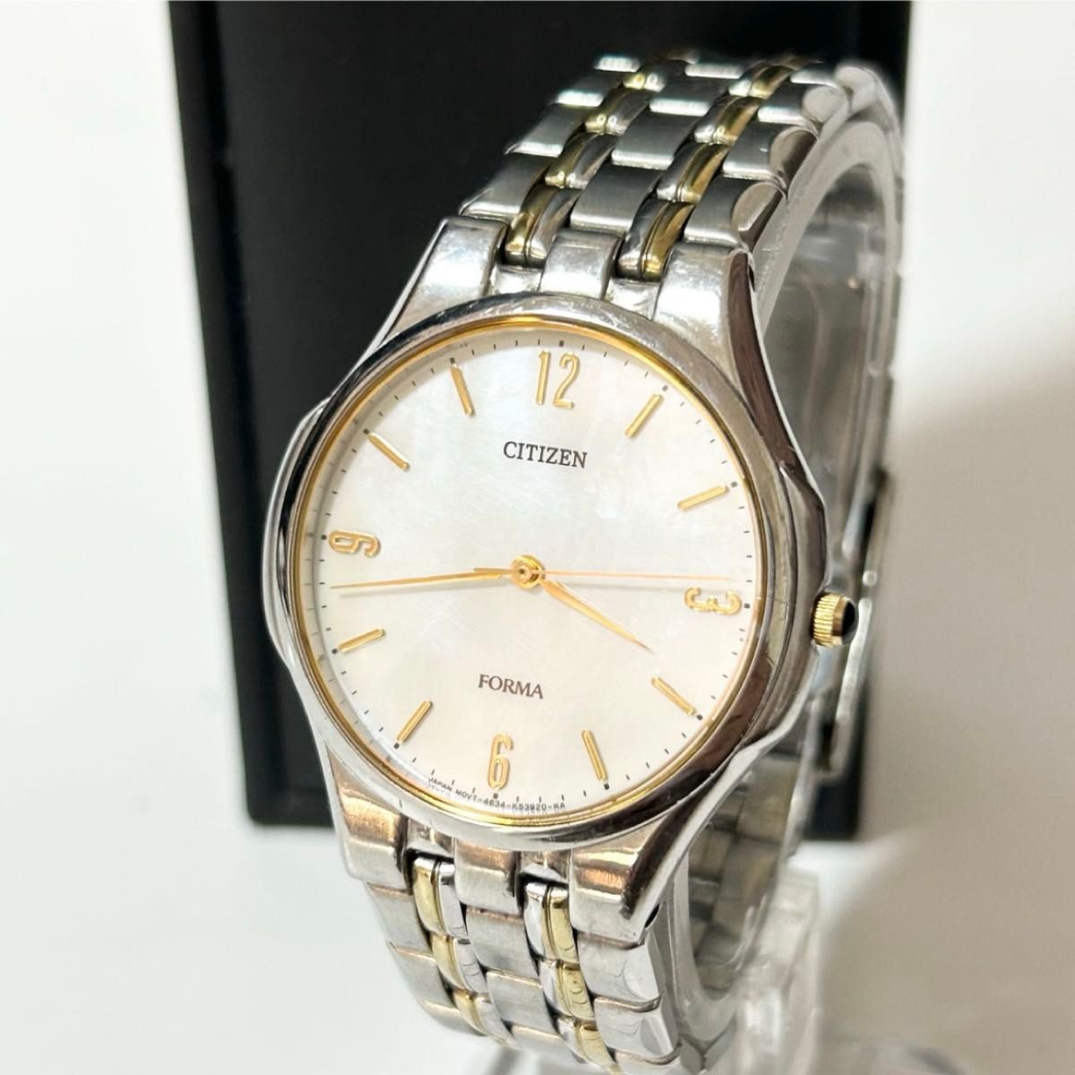 CITIZEN Forma 4634-K18094 Men\'s Quartz White Dial Gold 34 mm