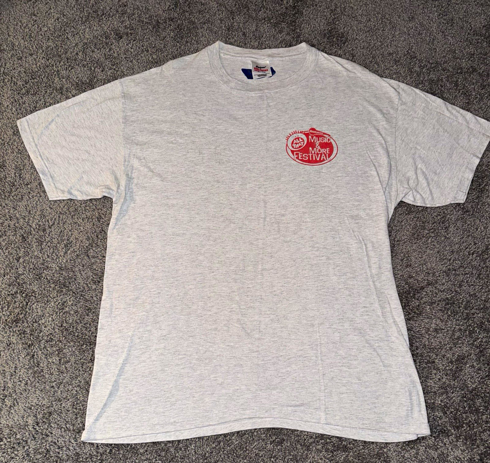 Hanes Beefy-T Nickelodeon All That Music & More Festival Tee Gray vintage 