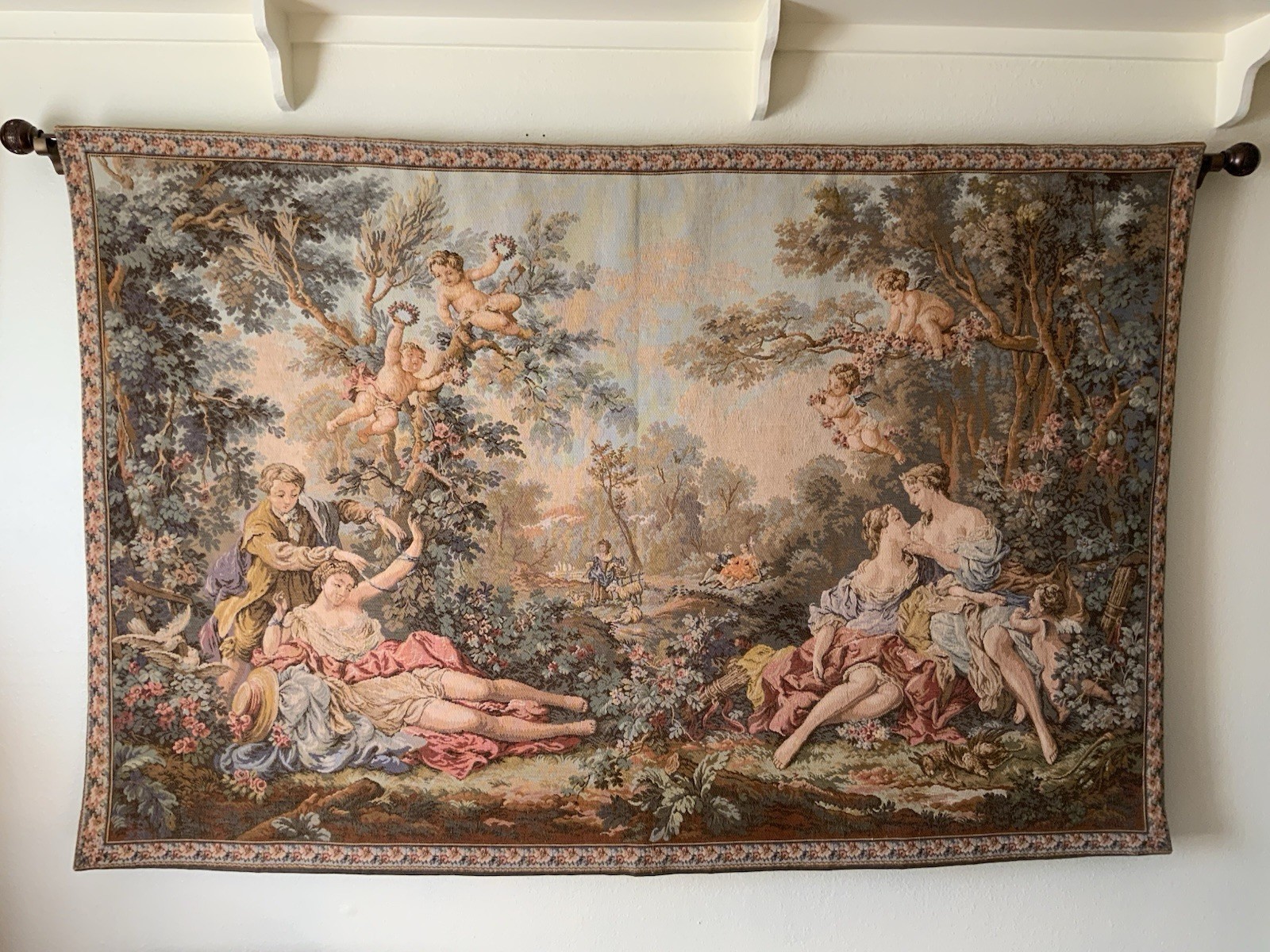 Tapestry Vintage Gobelins  Amours Pastorales Theme