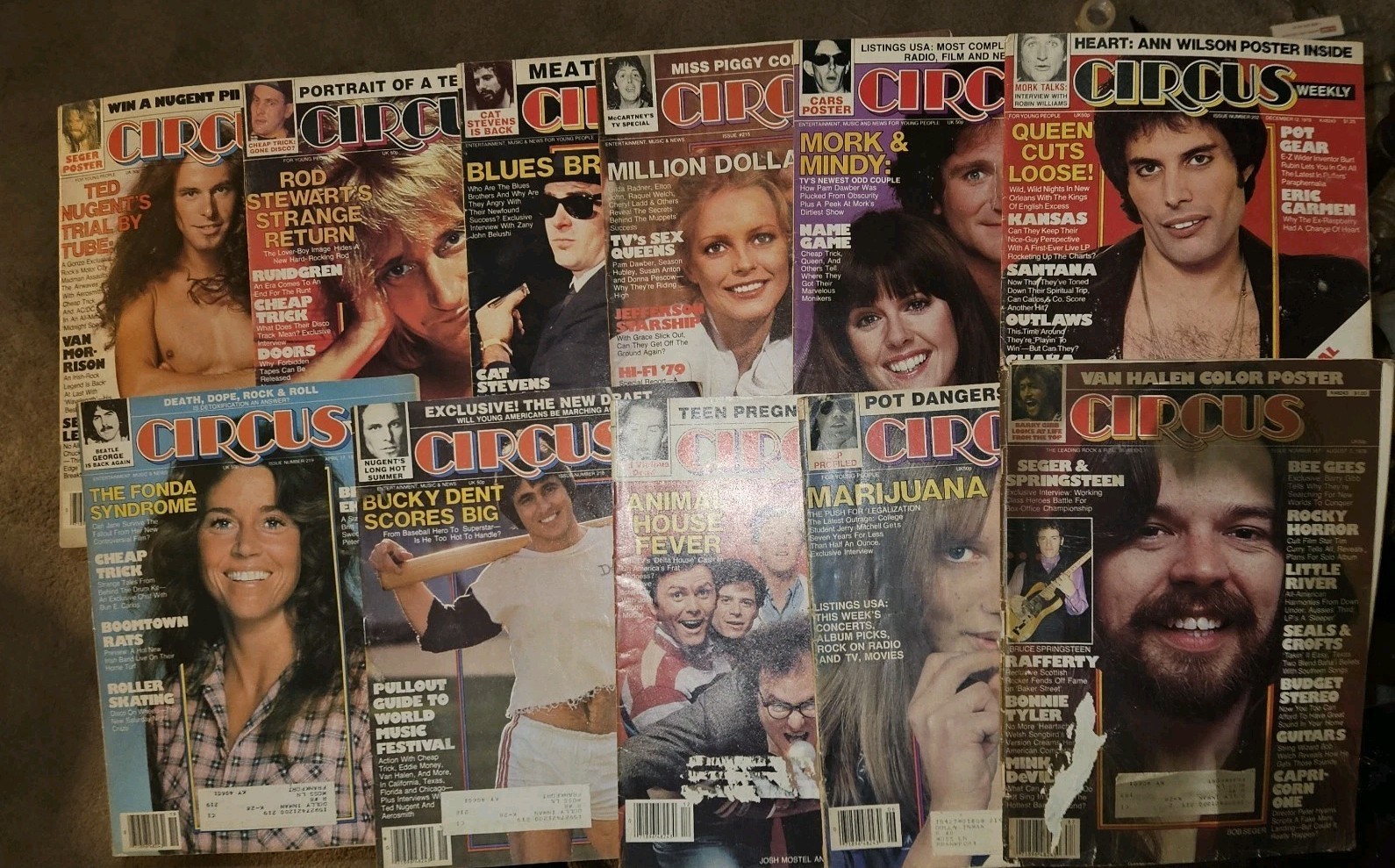 VTG Circus MAGAZINES Lot Of 111  1978 - 1979 TED NUGENT All  Posters Intact