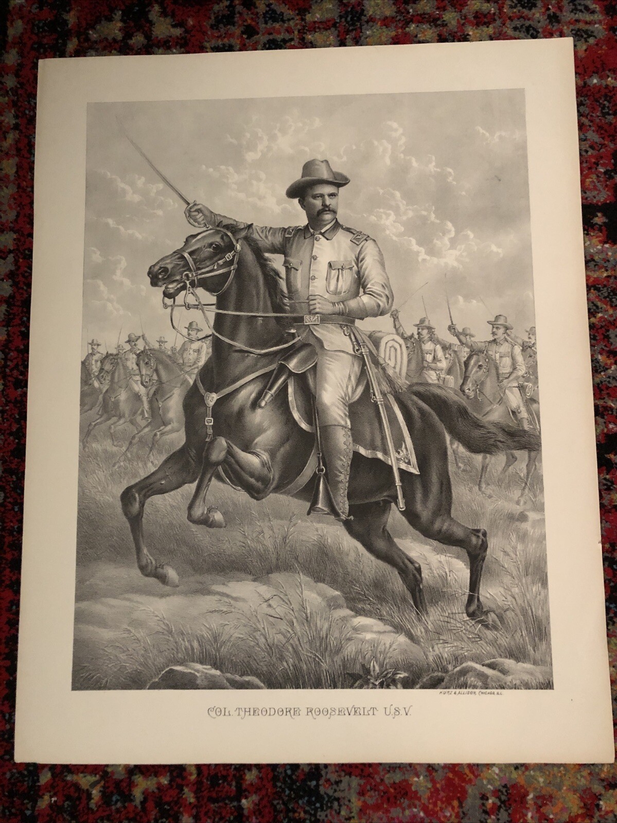 Rare Antique Kurz & Allison Col. Theodore Roosevelt U.S.V. Fine 19th Century Rare Antique Kurz & Allison Col. Theodore Roosevelt U.S.V. Fine 19th Century