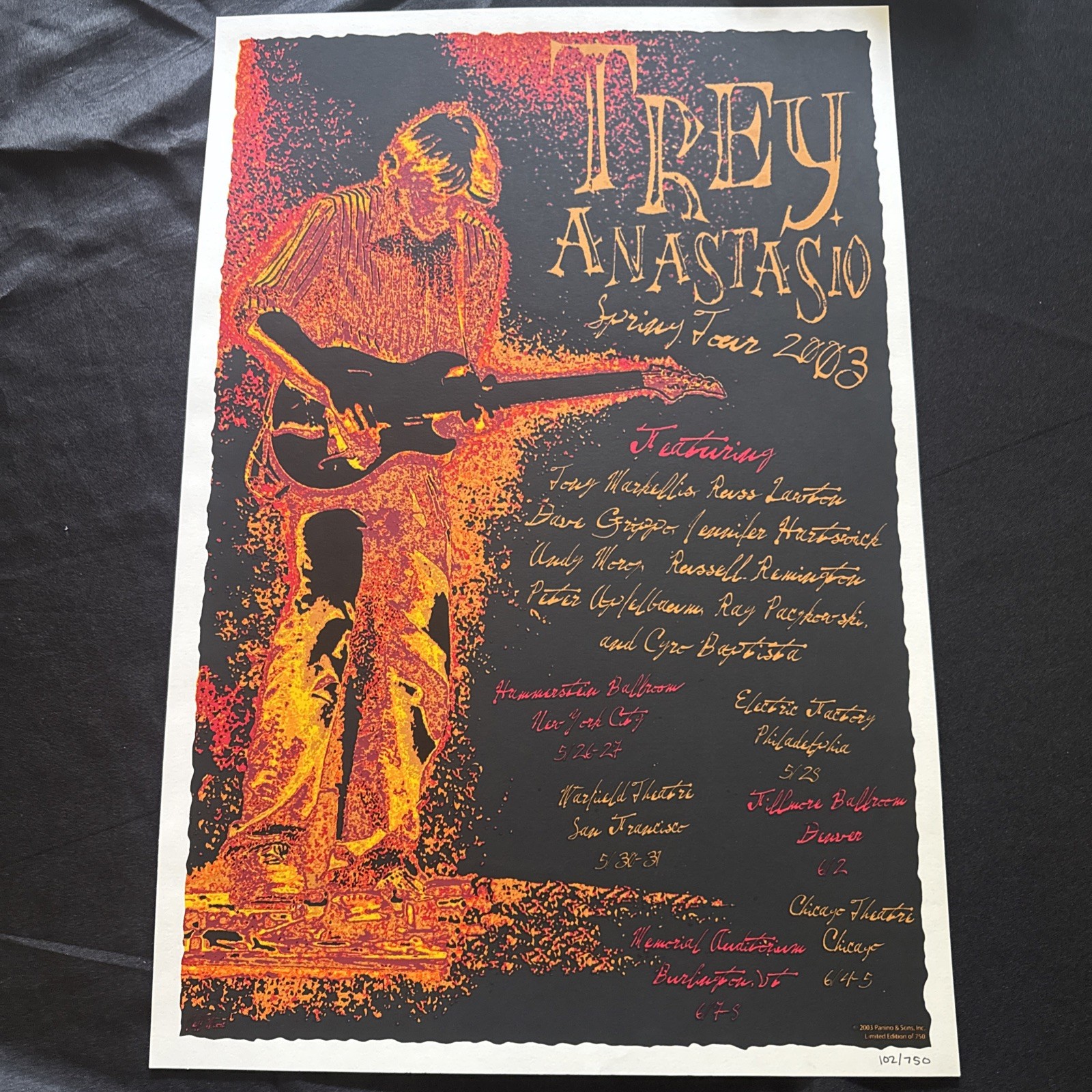 Trey Anastasio Poster Spring Tour 2003 Jeff Wood Signed Numbered 102/750 Phish Trey Anastasio Poster Spring Tour 2003 Jeff Wood Signed Numbered 102/750 Phish