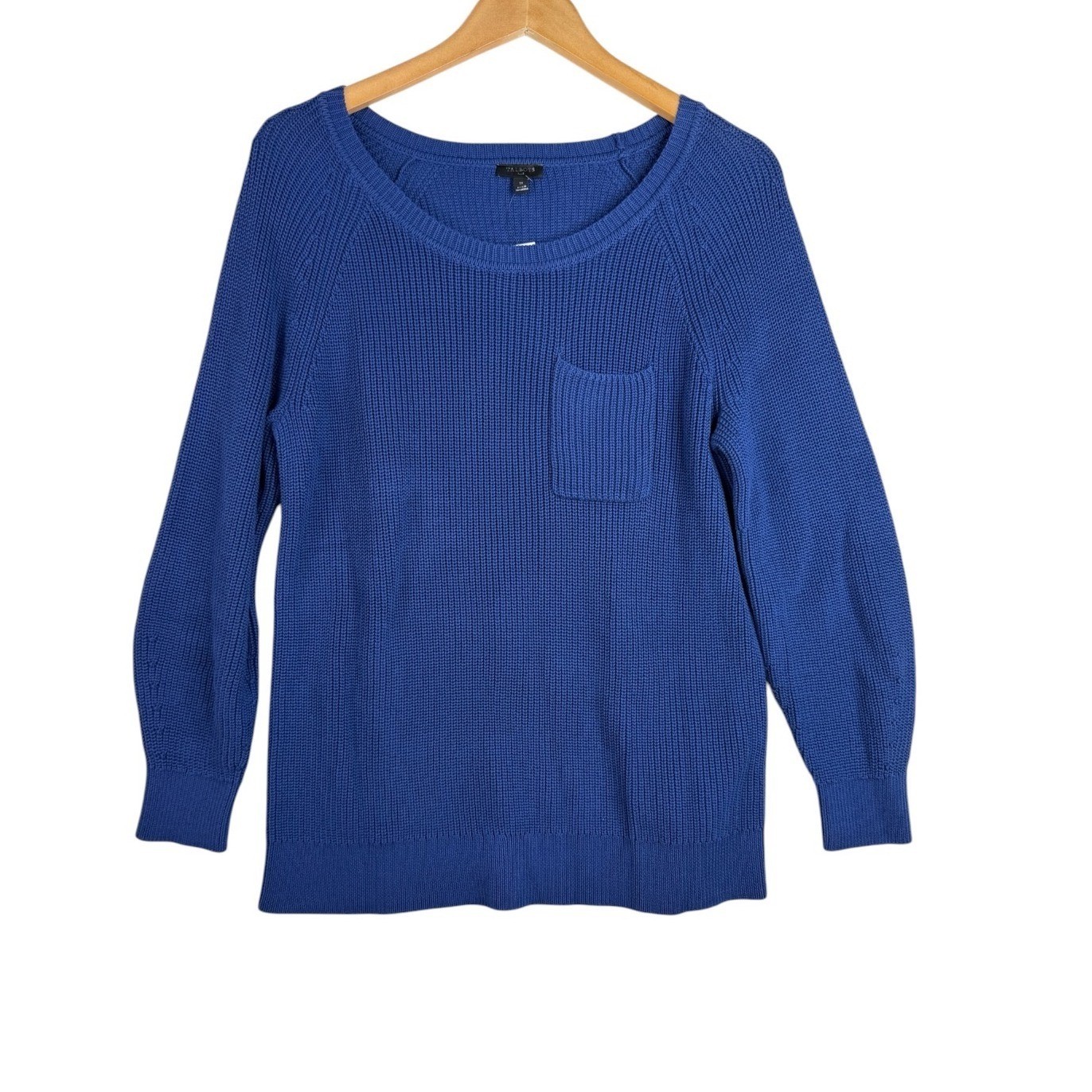 NWT Talbots Pima Cotton Scoop Neck Front Pocket Sweater size 1X Dark Blue