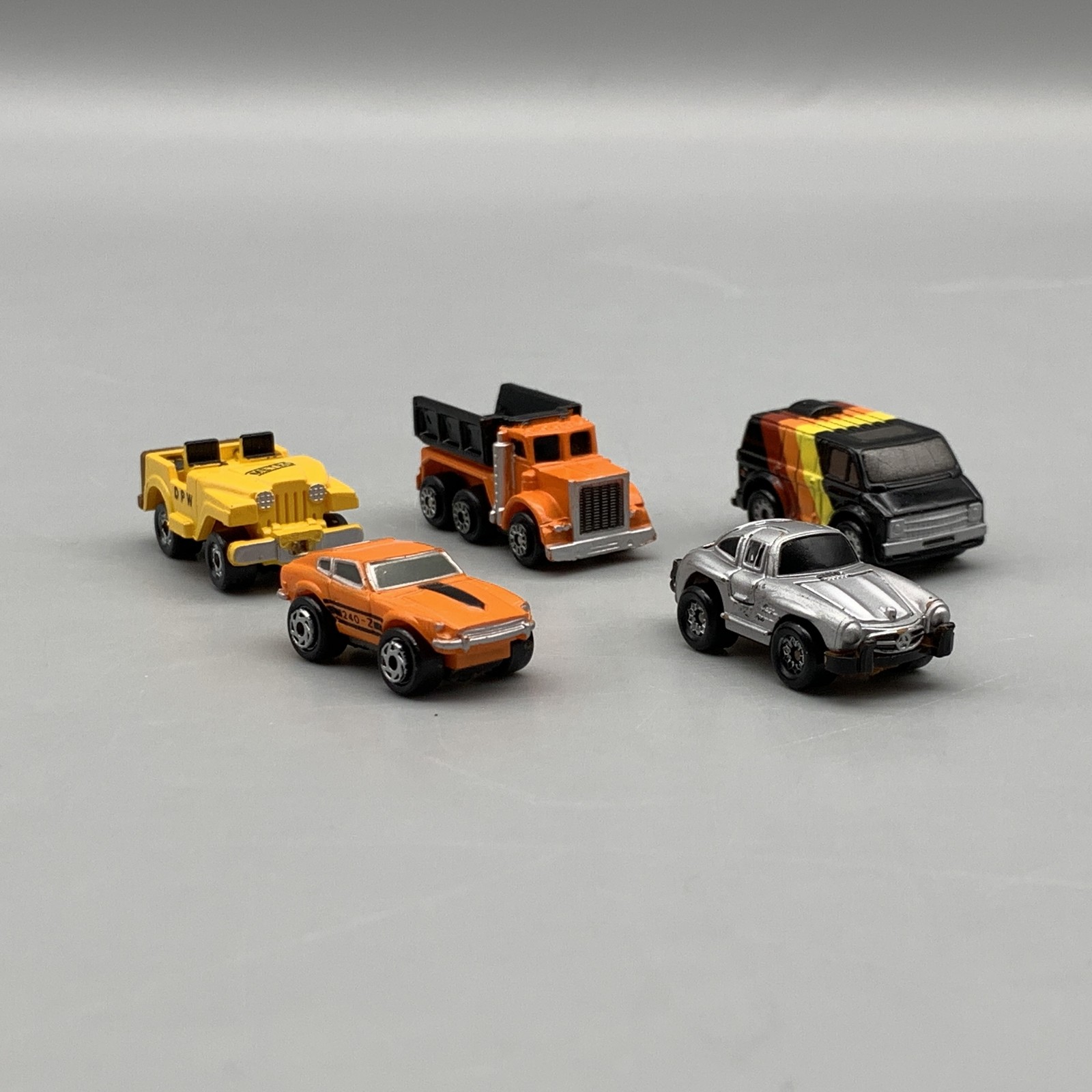 Vintage 1980s Galoob Micro Machines Lot Cars Trucks Van Jeep 240Z Diecast Set