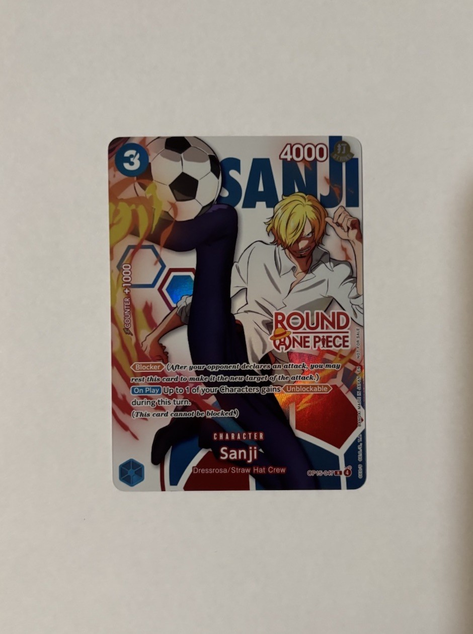 Sanji Round 1 Promo ENGLISH OP15-047 One Piece Promotion Cards Foil NM Sanji Round 1 Promo ENGLISH OP15-047 One Piece Promotion Cards Foil NM