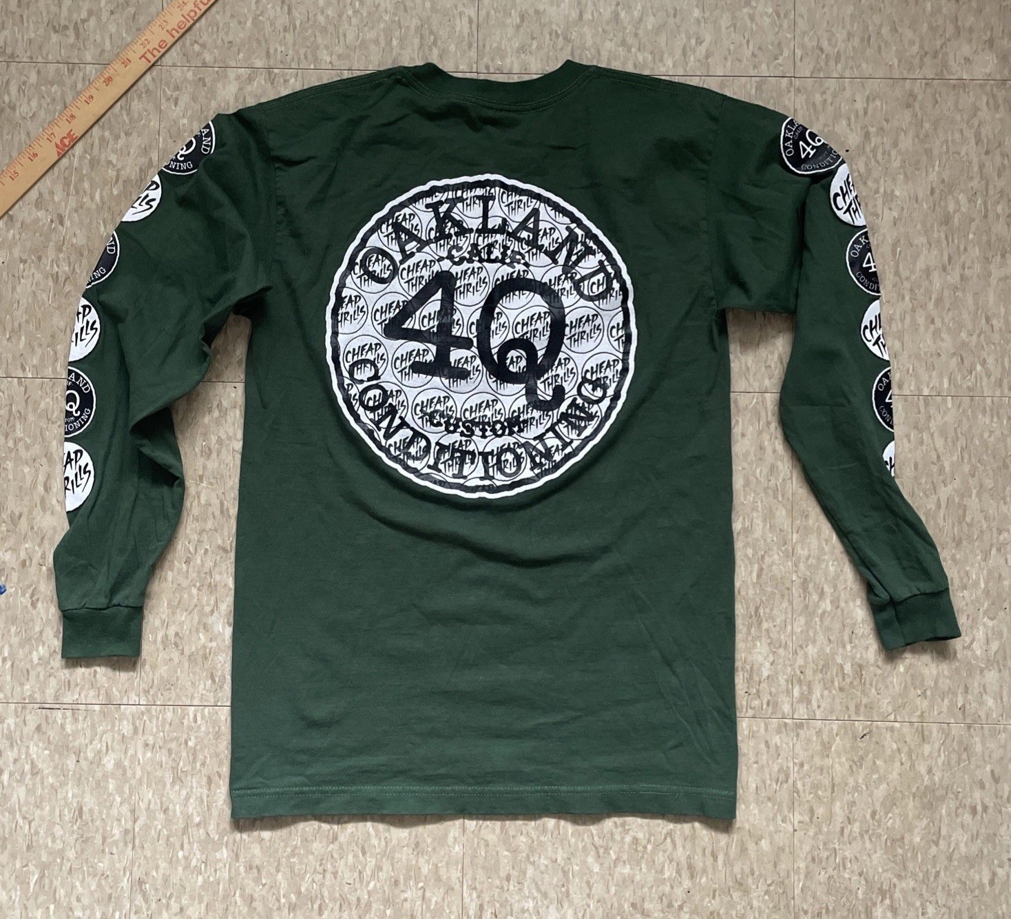 4Q Custom Conditioning Max Schaaf Cheap Thrills Medium TShirt Green Long Sleeve