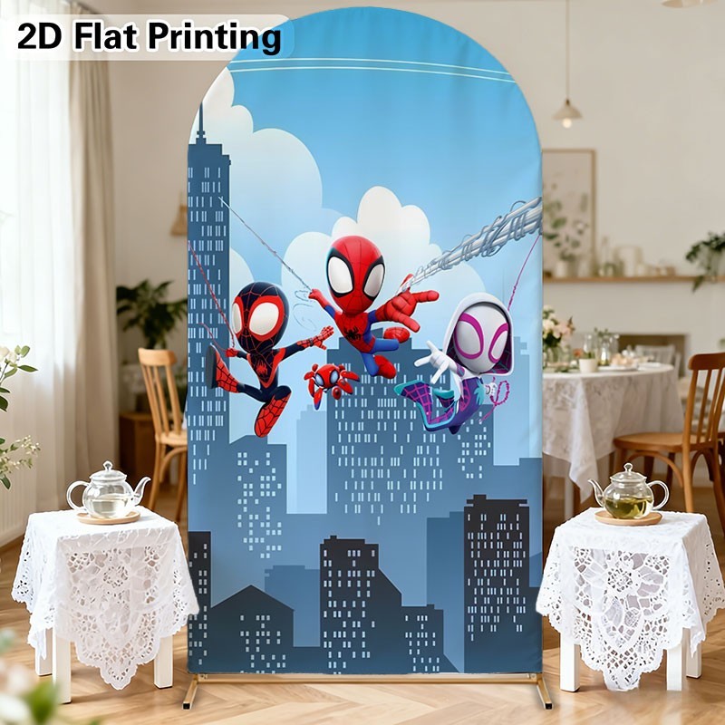 Spidey and Amazing Friend Arch Backdrop Cover Boys Birthday Party Background