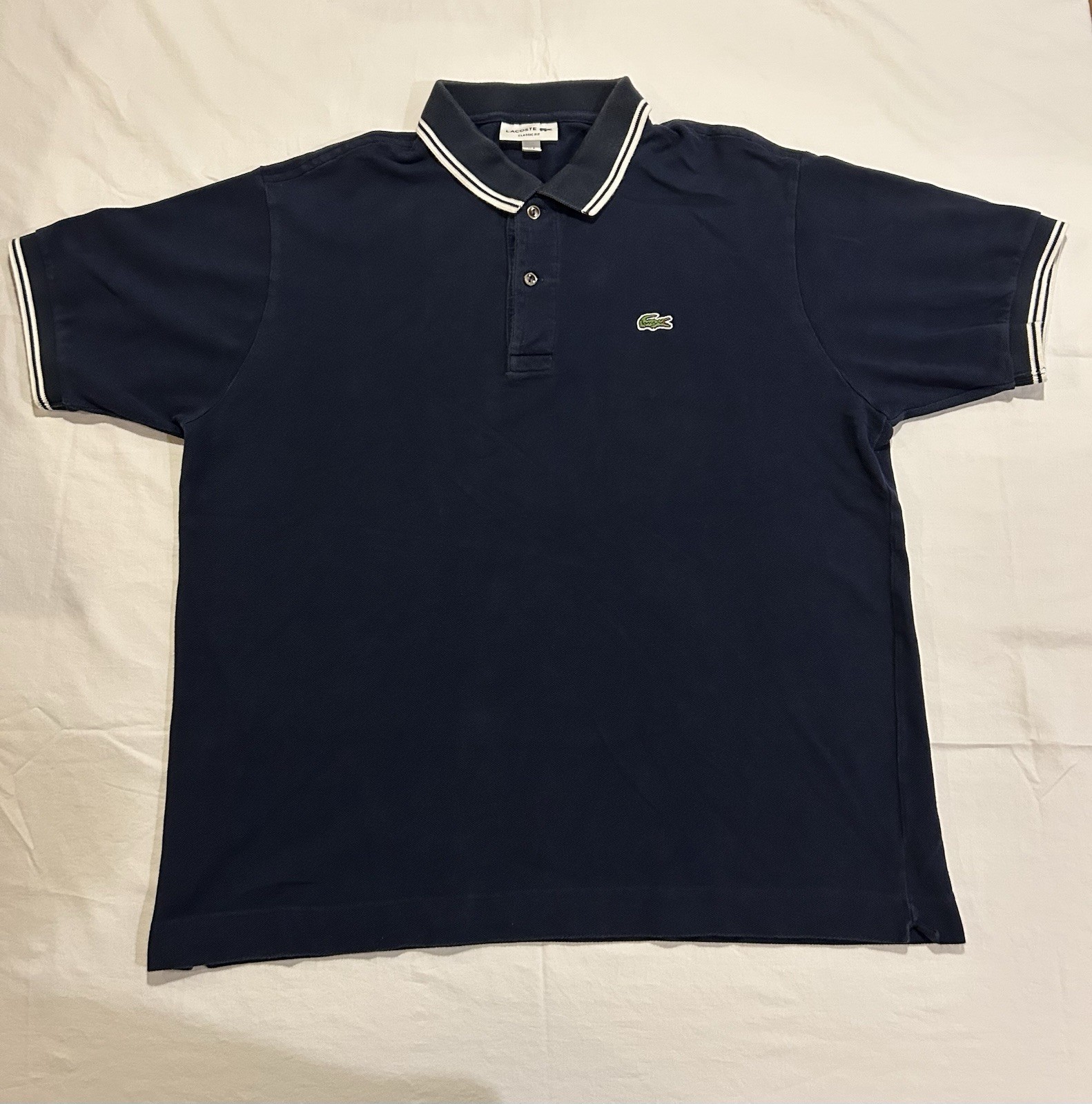 Lacoste Classic Fit Men\'s Polo Shirt Navy Blue FR 6 (Fits Like US L)