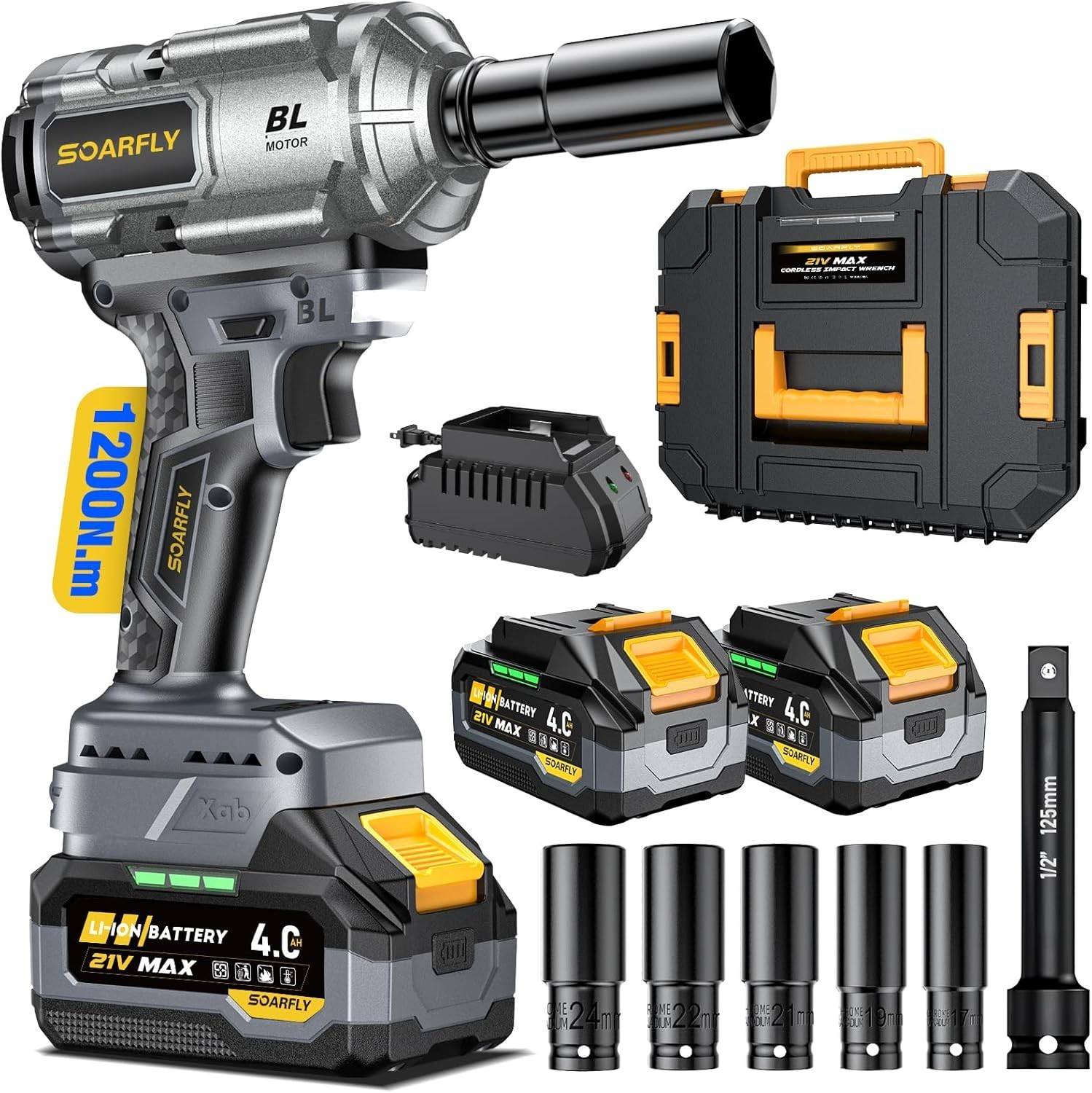 SOARFLY Upgraded Cordless Impact Wrench 1/2\