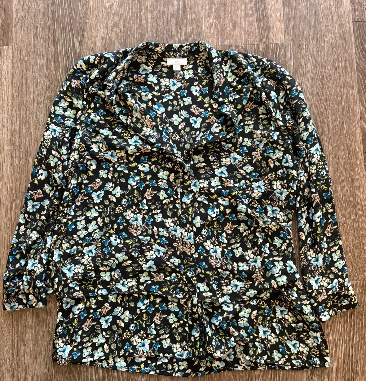 J.Jill Button Up Shirt Womens S Petite Multicolor Floral Long Sleeve Collared J.Jill Button Up Shirt Womens S Petite Multicolor Floral Long Sleeve Collared