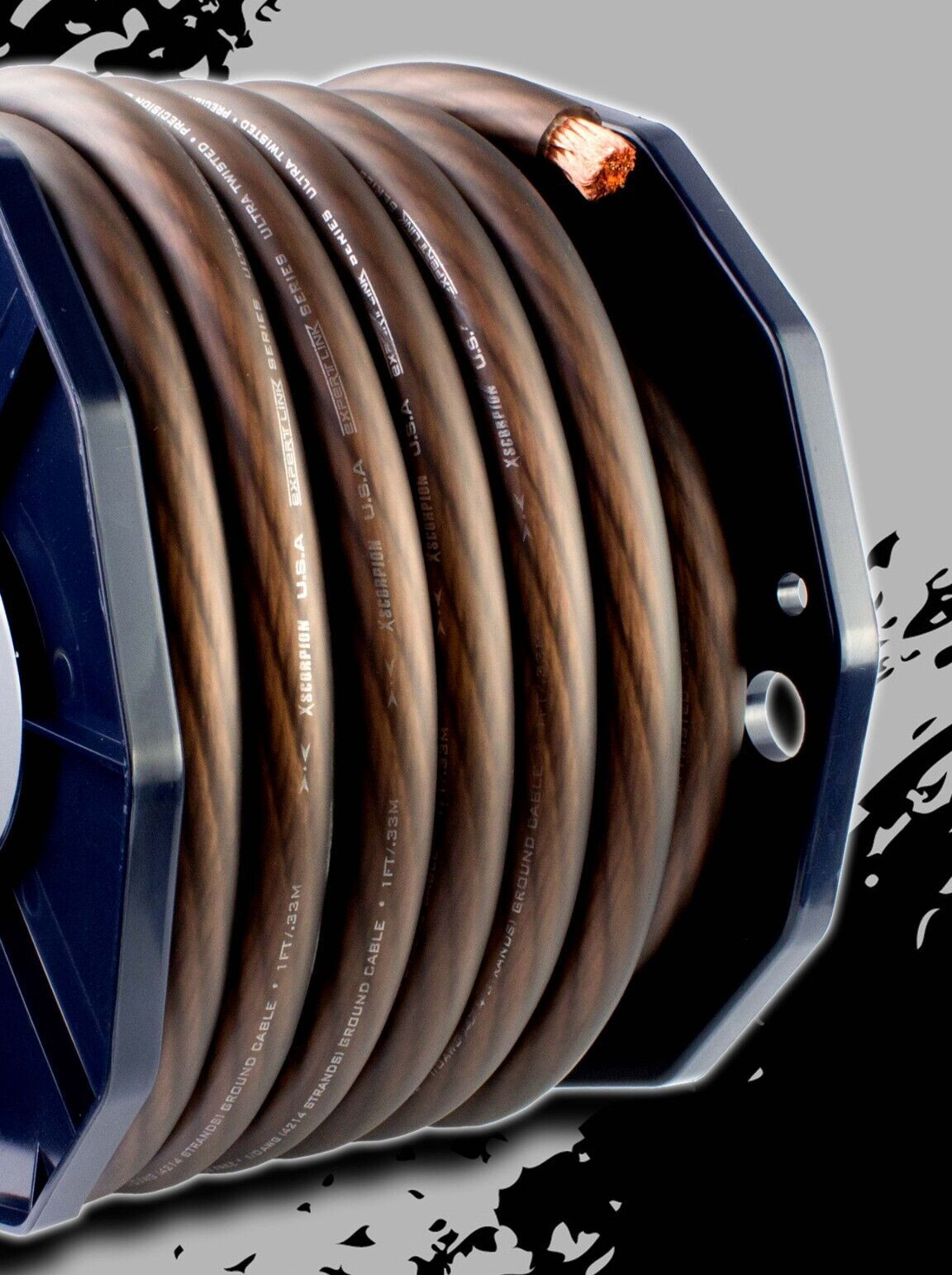 20ft. 1/0 Gauge BLACK OFC Wire Strands Copper Marine Grade Cable High Quality