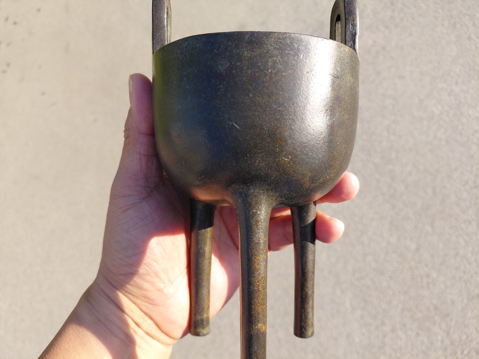⭕️ Rare 19th Century Chinese Scholar Incense Tripod Burner, Shisou Mark