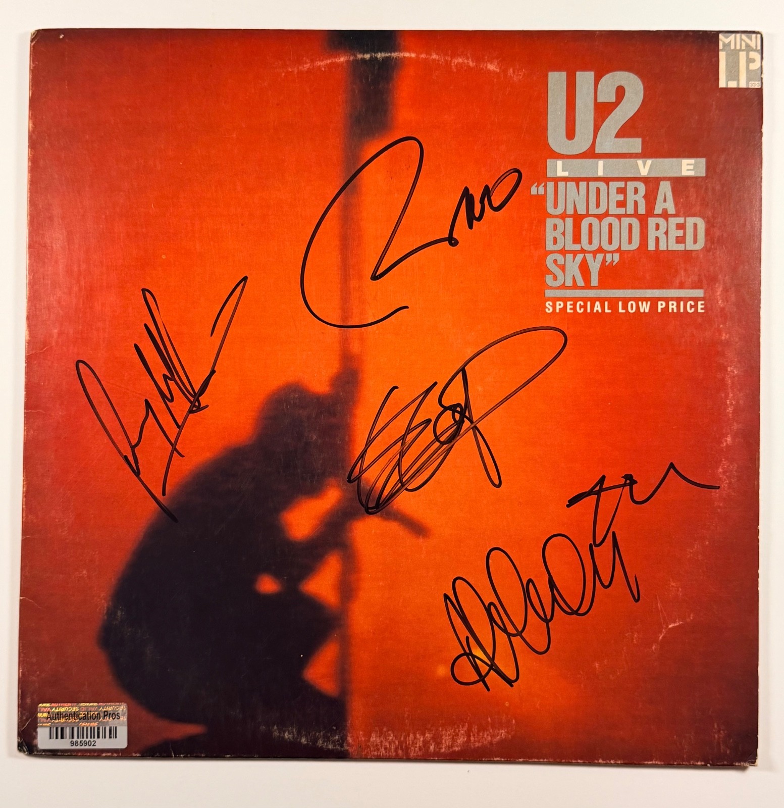 U2 Signed Under A Blood Red Sky LP Vinyl Album Bono Edge Full Band COA