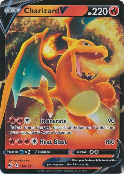 Charizard V 018/159 Ultra Rare Crown Zenith Pokemon TCG