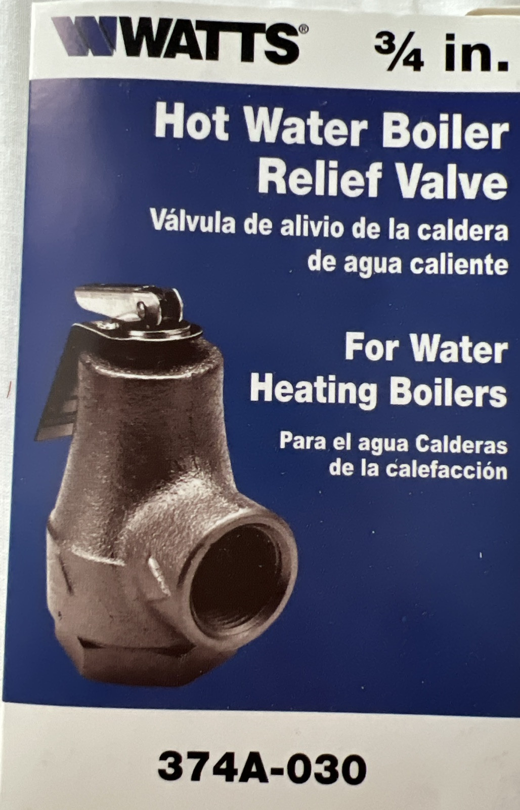 Watts Brass & Tubular 374A Boiler Relief Valve - Brass
