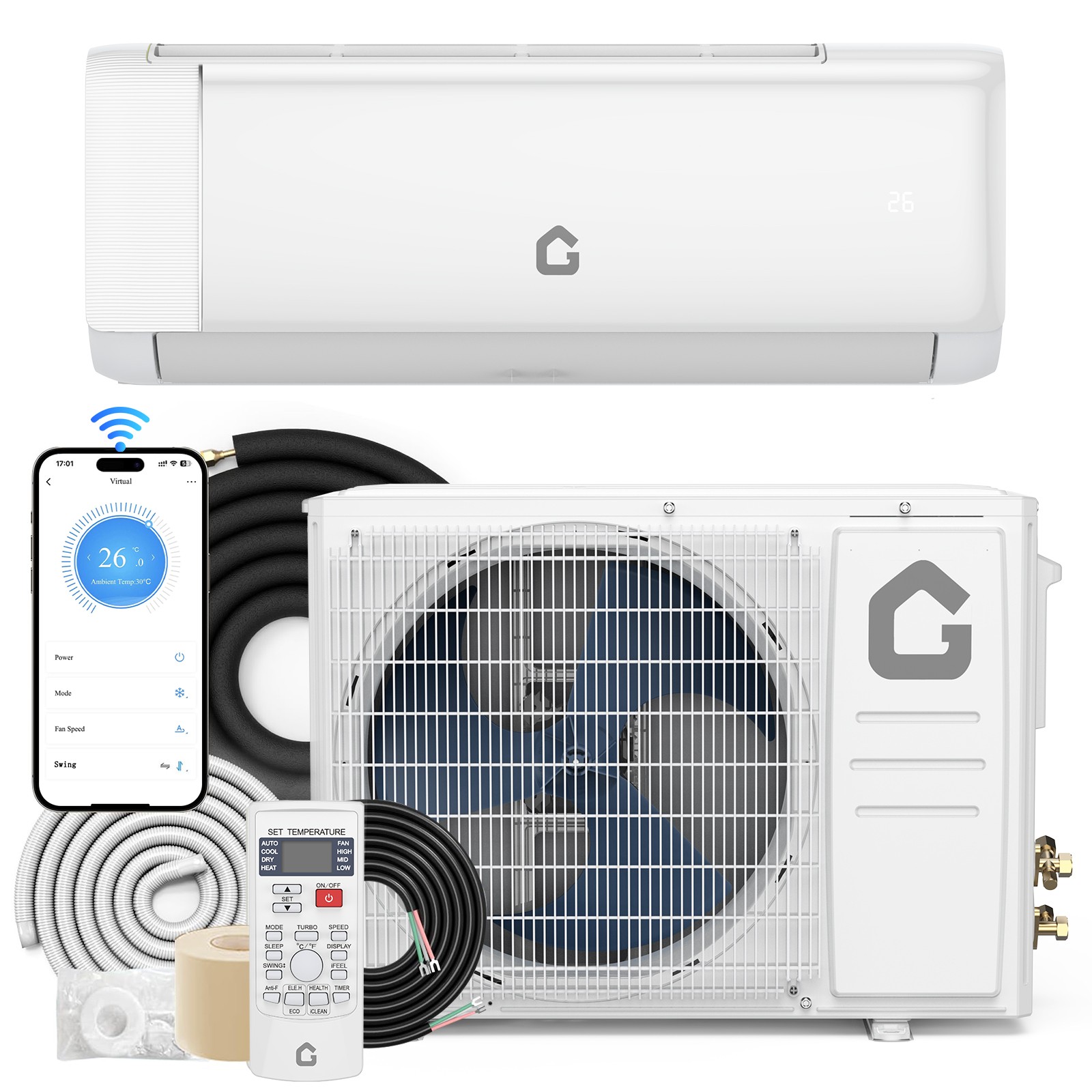 12000 BTU Mini Split Air Conditioner Heat Pump System WiFi Enabled