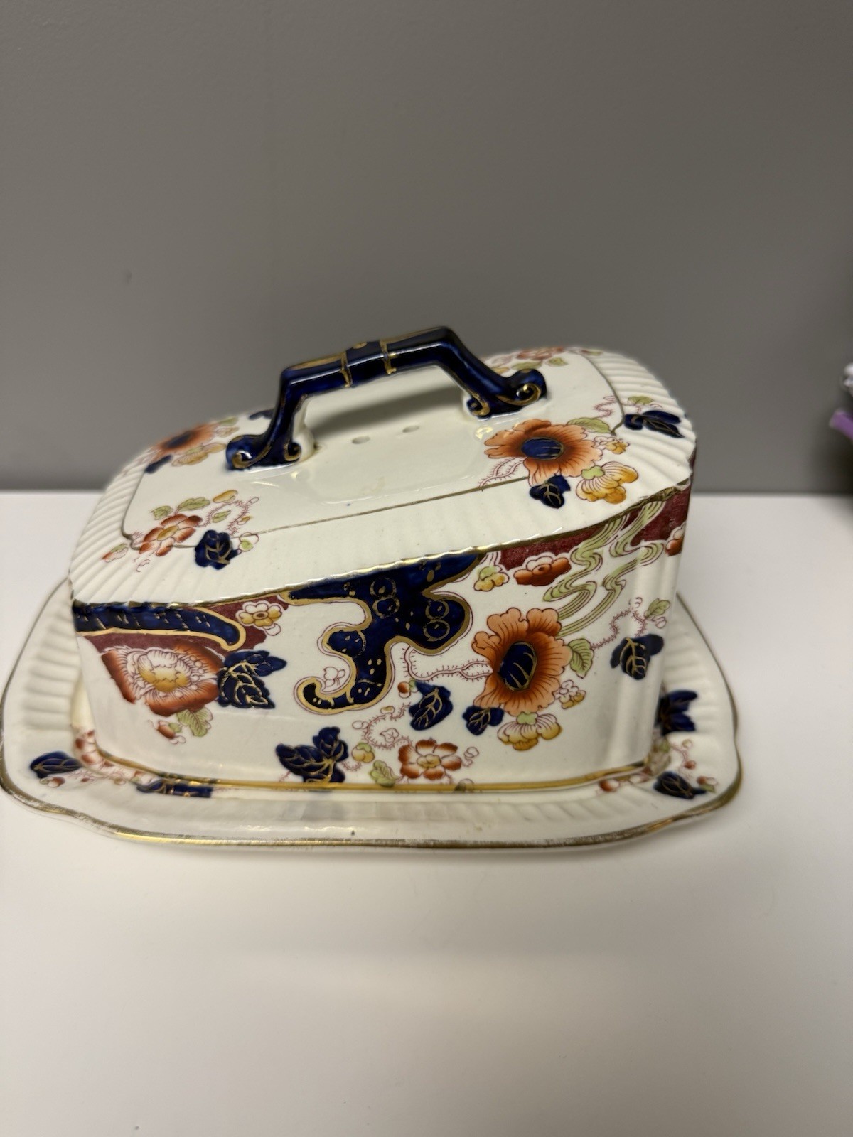 Antique Keeling & Co Losol Ware TOKIO Covered Cheese Dish Imari England