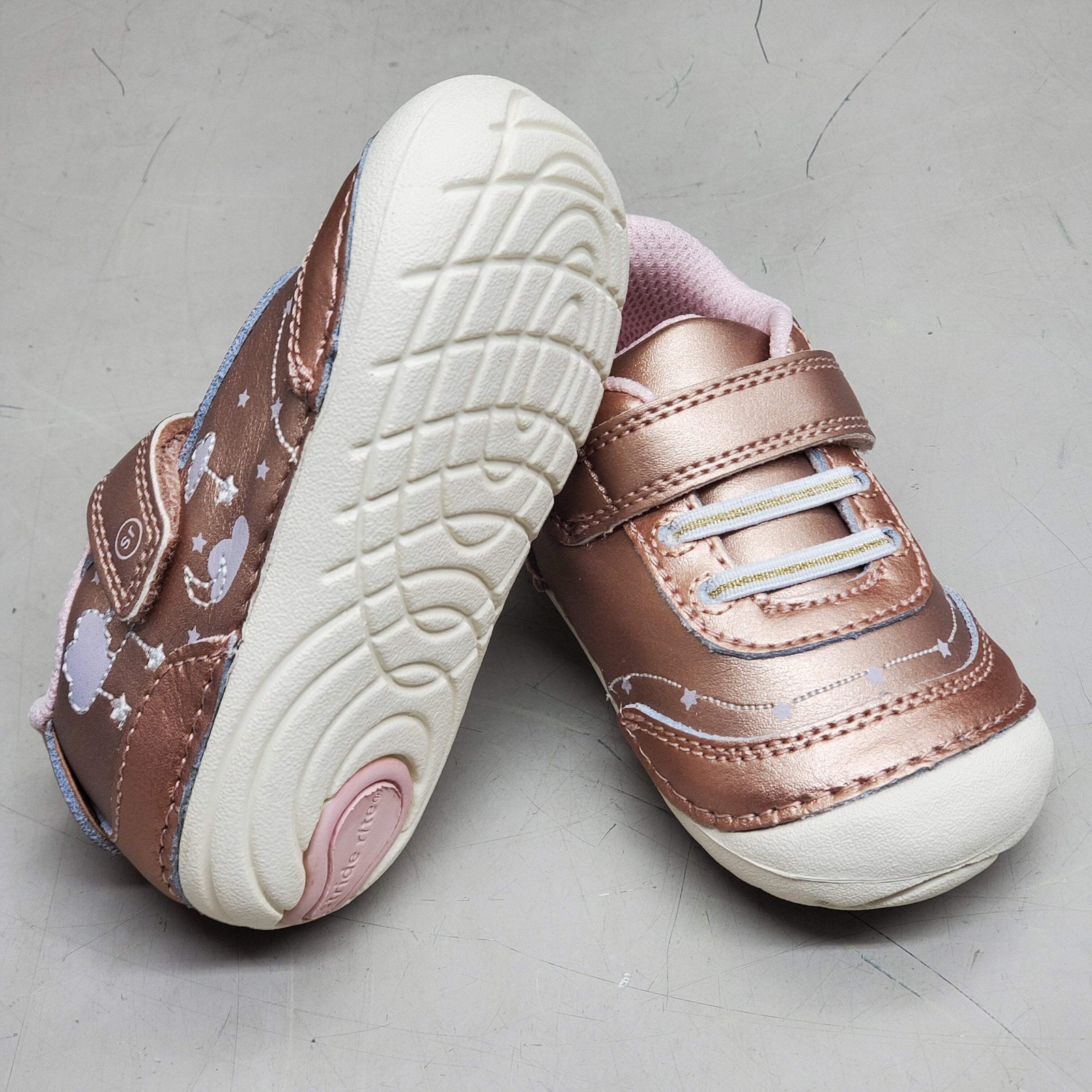 STRIDE RITE SRT Adalyn Sneaker Shoes Toddler SZ 6W Rose Gold BB000702