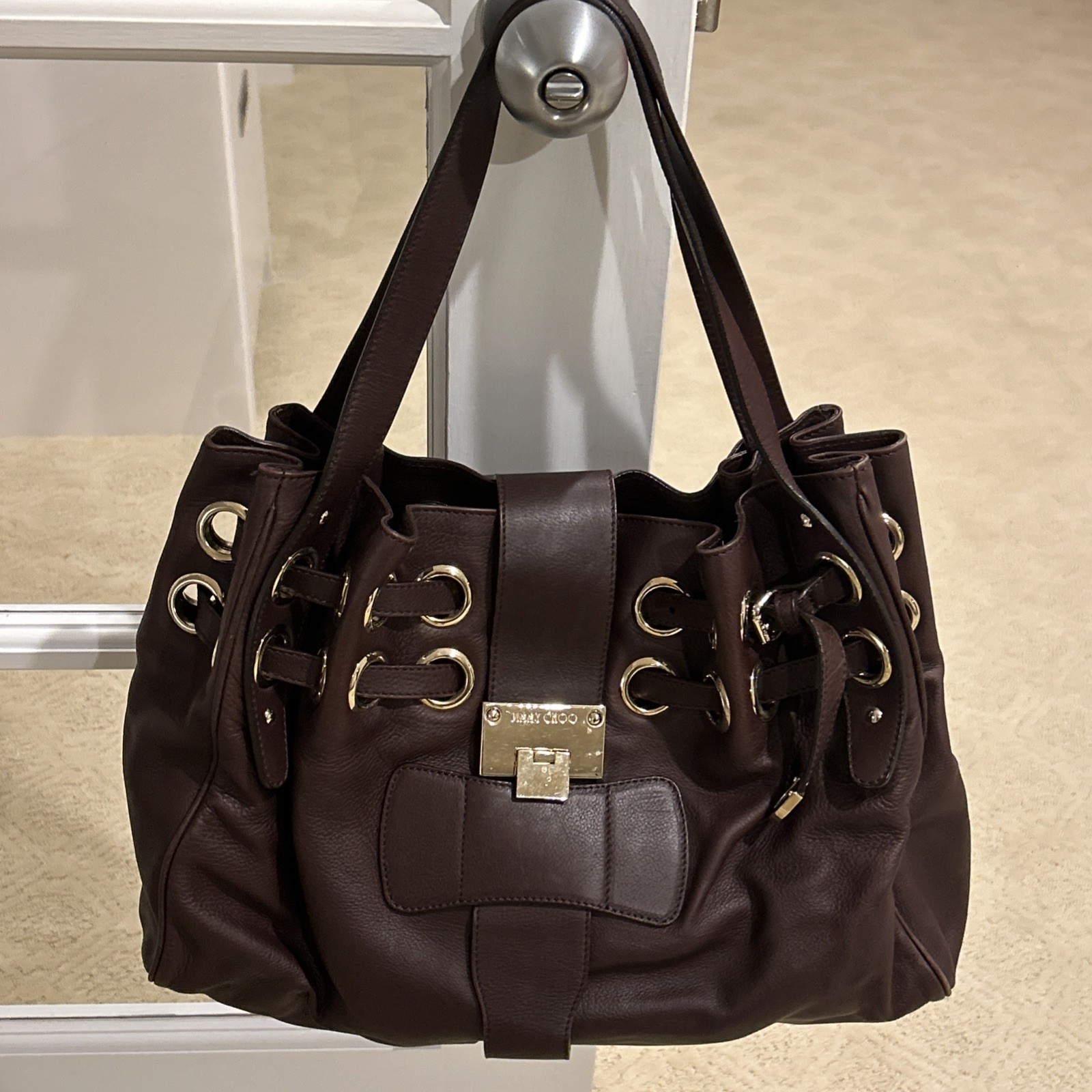 Jimmy Choo Ramona Handbag Brown Leather