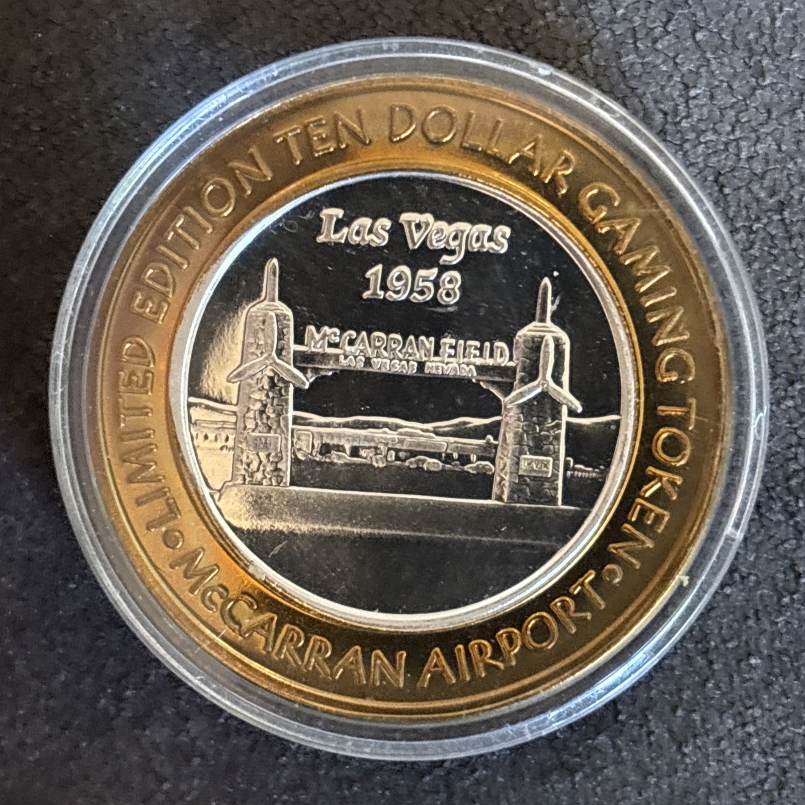 Las Vegas McCarran Airport $10 Gaming Token .999 Fine Silver LAS VEGAS 1958 Las Vegas McCarran Airport $10 Gaming Token .999 Fine Silver LAS VEGAS 1958