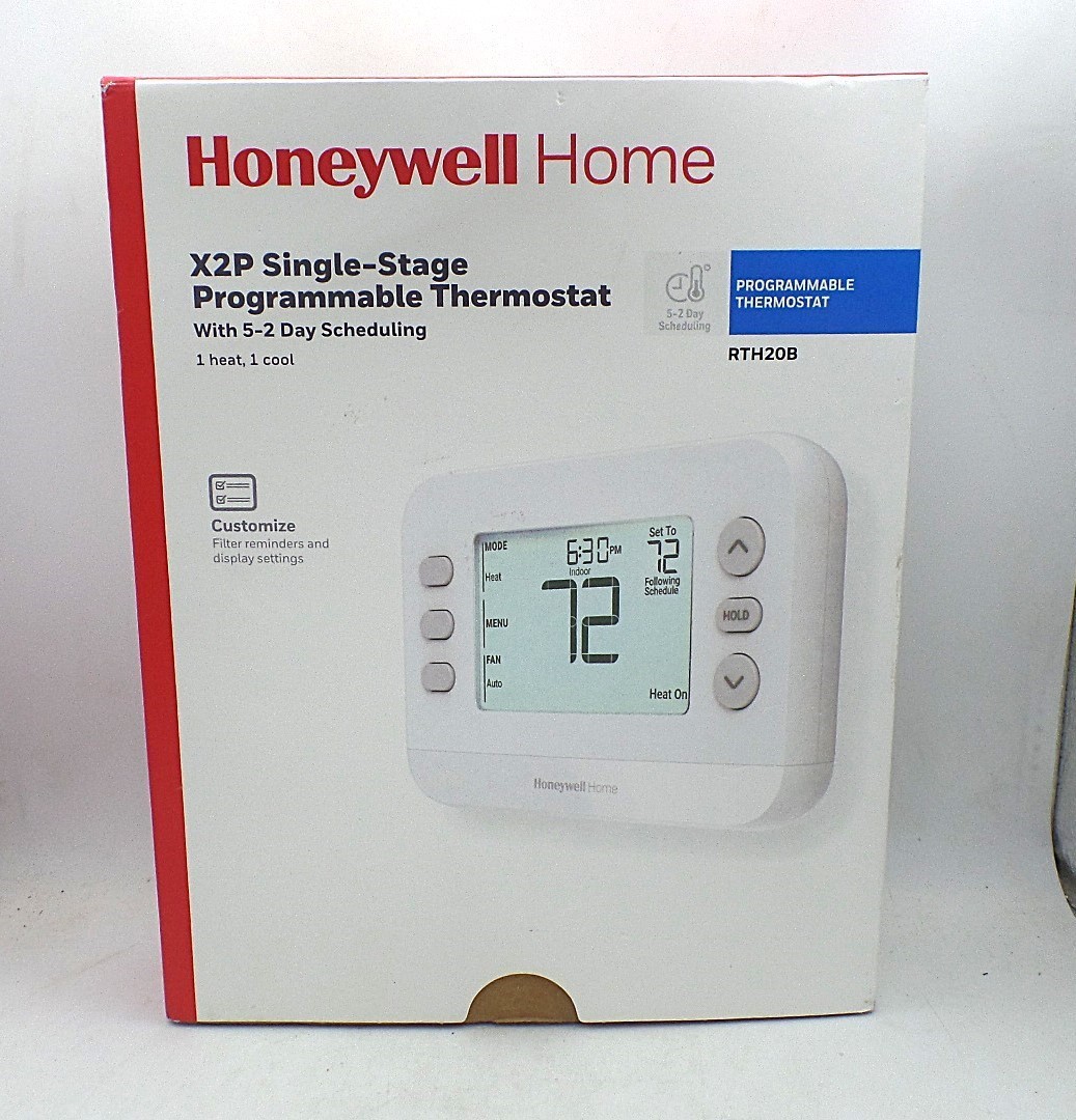 HONEYWELL RTH20B/N X2P HOME PROGRAMMABLE THERMOSTAT 1-STAGE HEAT/COOL 5-2 DAY HONEYWELL RTH20B/N X2P HOME PROGRAMMABLE THERMOSTAT 1-STAGE HEAT/COOL 5-2 DAY