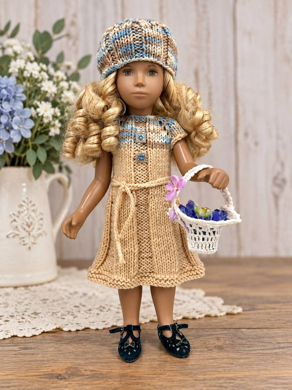 Sasha Doll Outfit – Handmade Knitted Set for 16” Sasha Doll