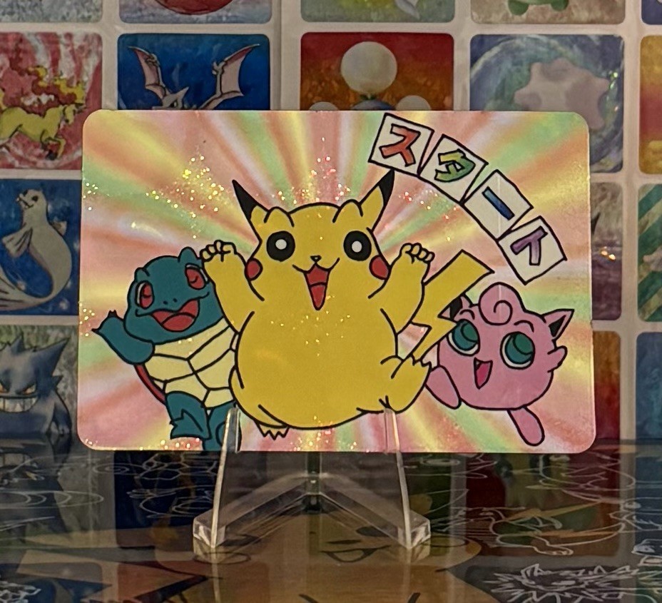 Pokemon Pikachu Vintage Pocket Monsters Vending HOLO Prism Sticker 1998 Japan