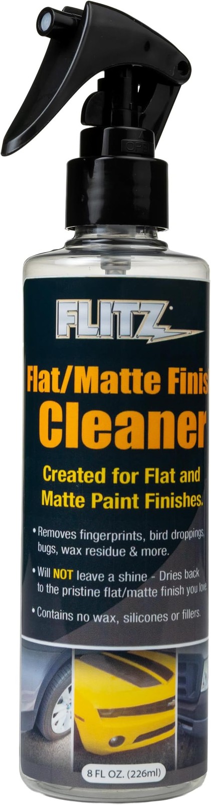 FLITZ Flat Matte Finish Cleaner 8oz/225ml Ideal for Cars, Motorcycles & More. FLITZ Flat Matte Finish Cleaner 8oz/225ml Ideal for Cars, Motorcycles & More.