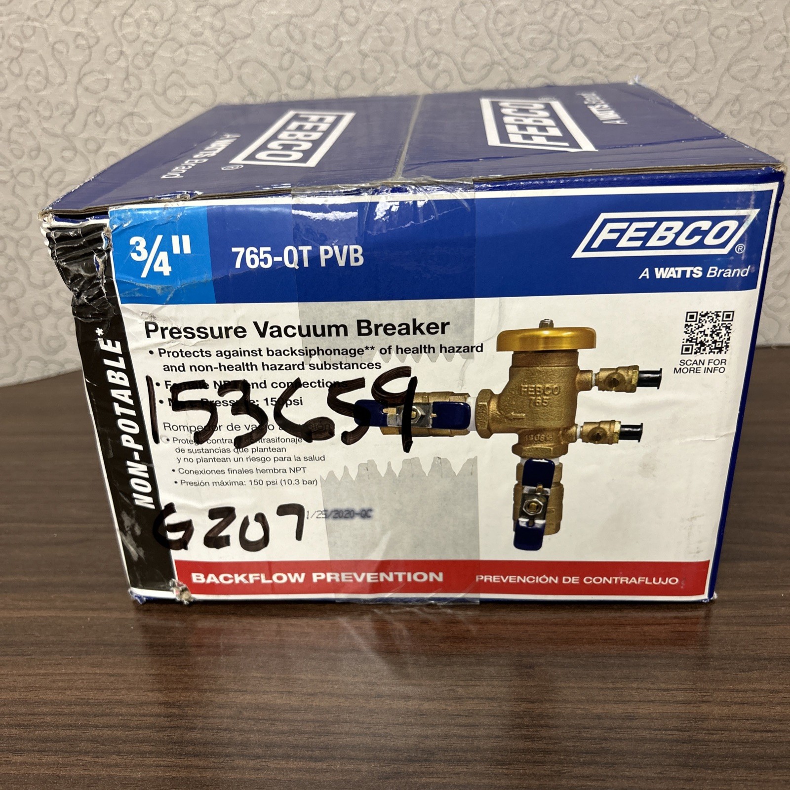 FEBCO pressure vacuum breaker 3/4\