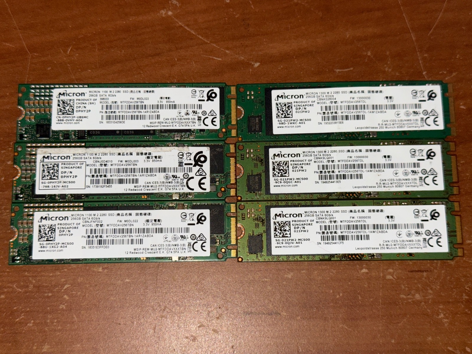 6X Bulk Micron 256GB SATA ssd