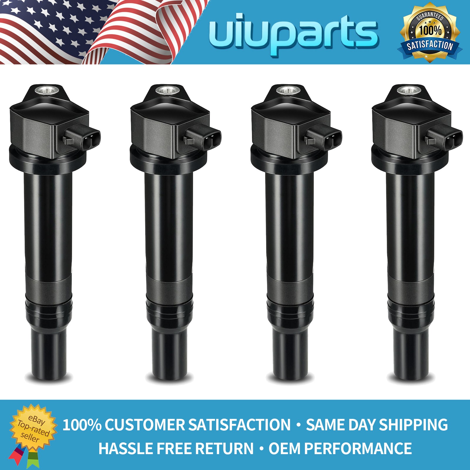 Set of 4 NEW Ignition Coil For Hyundai Accent Kia Rio UF499 27301-26640 C1543 Set of 4 NEW Ignition Coil For Hyundai Accent Kia Rio UF499 27301-26640 C1543