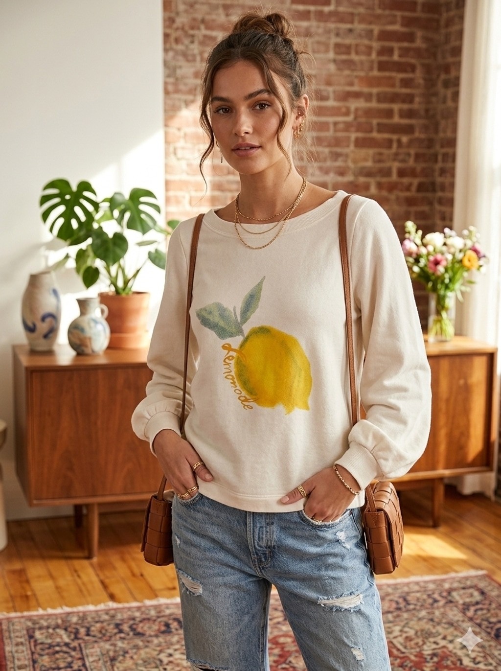 Anthropologie Saturday/Sunday Lemonade Sweatshirt XS. 2086