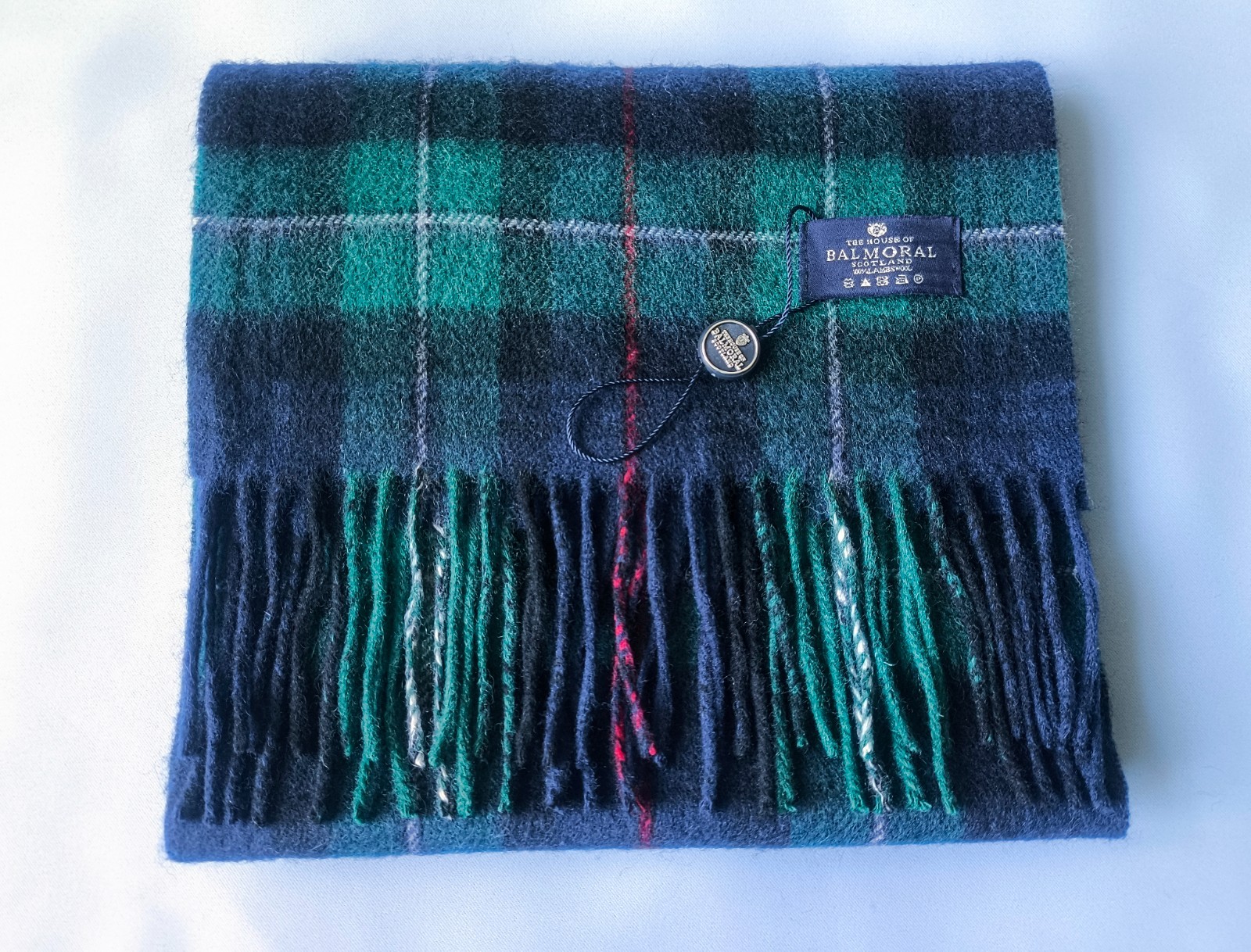 The House of Balmoral Mackenzie Tartan Scarf Scotland 100% Lambswool Fringe