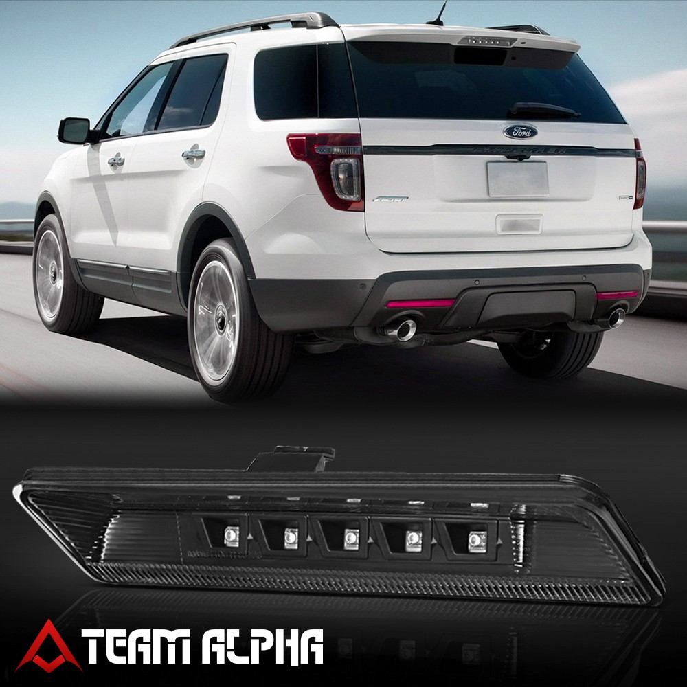 Fits 2011-2015 Ford Explorer [Black/Clear] LED Third 3rd Brake Light Tail Lamp