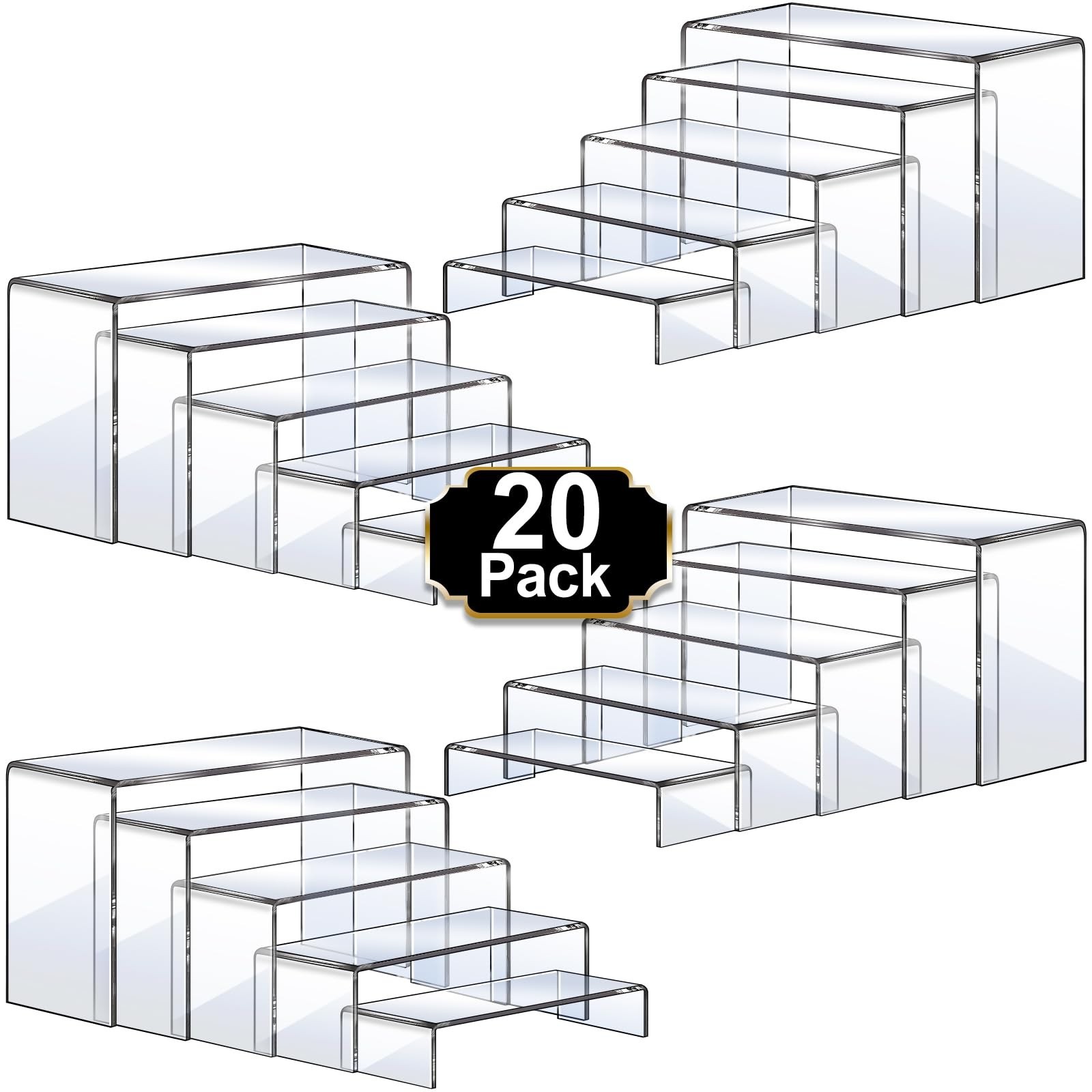 pc Clear Acrylic Display Risers 5 Sizes Cupcake Dessert Jewelry Retail Stands