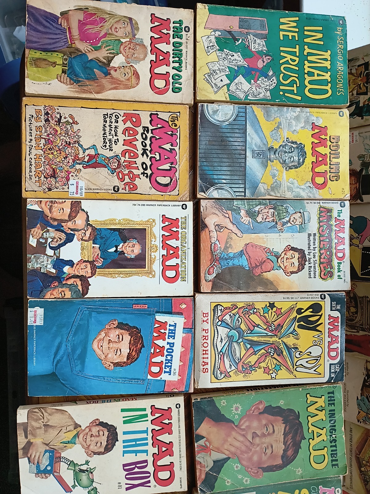 53 MAD Magazine Paperbacks Of Various Dates, Many First Printings and silk tie