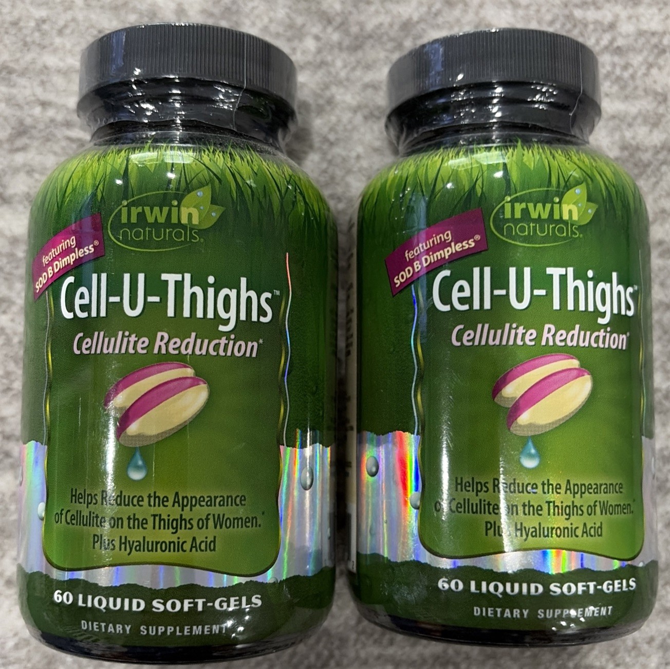 2x IRWIN NATURALS Cellulite Reduction SOD B Dimpless Thighs Hyaluronic Acid 60ct 2x IRWIN NATURALS Cellulite Reduction SOD B Dimpless Thighs Hyaluronic Acid 60ct