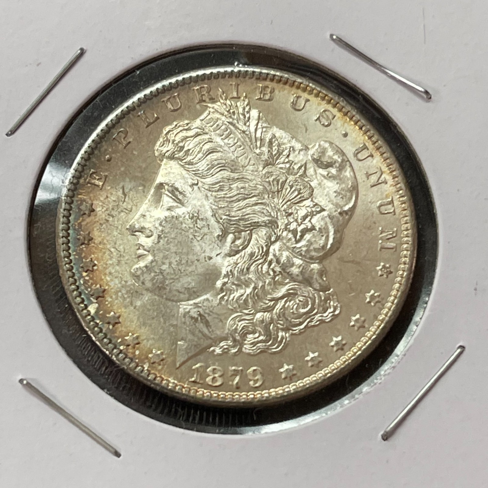 1879 S $1 GENUINE UNITED STATES MORGAN 90% SILVER DOLLAR KM#110 AU/UNC 3RD REV