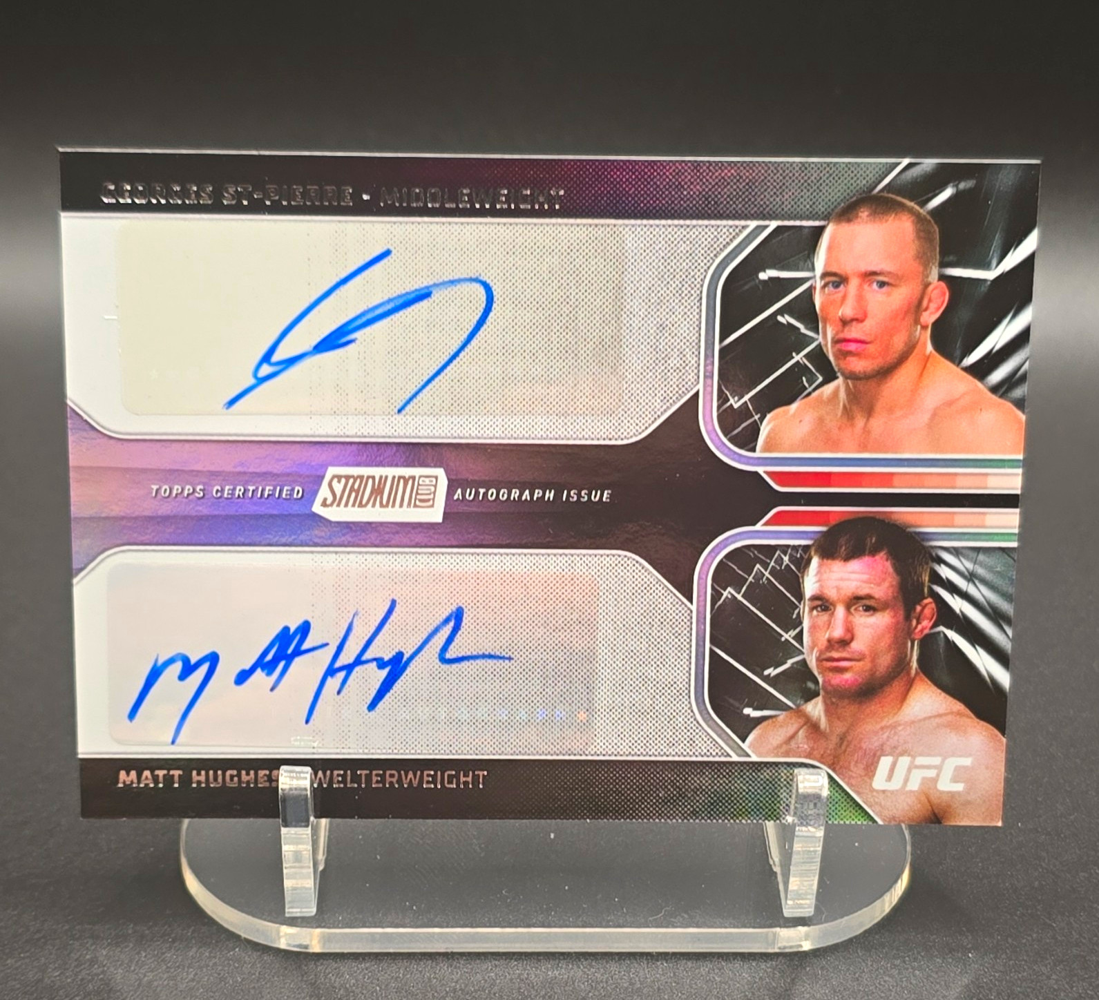 Topps UFC Stadium Club 2026 Dual Auto DA-SH Georges St-Pierre, Matt Hughes