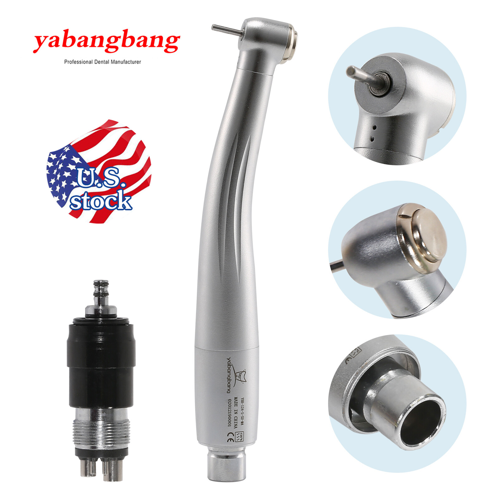 1-10Pcs Dental High Speed Handpiece Turbine & Quick Coupler 4 Hole coupling