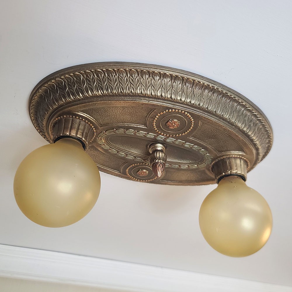 GORGEOUS Antique 1920\'s ART DECO Light Fixture, Made of SOLID BRONZE