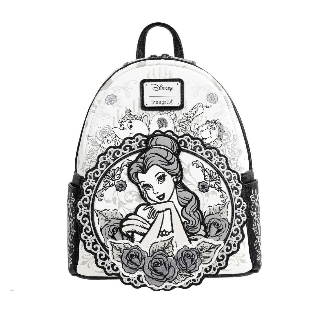 Loungefly Disney Beauty and the Beast Belle Sketch Mini Backpack Black White NWT