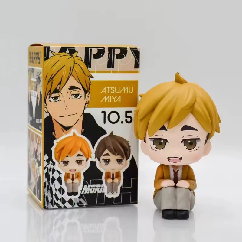 10cm Haikyuu Q Statue Miya Osamu Figurine Look Up Doll Miya Atsumu Action Figure