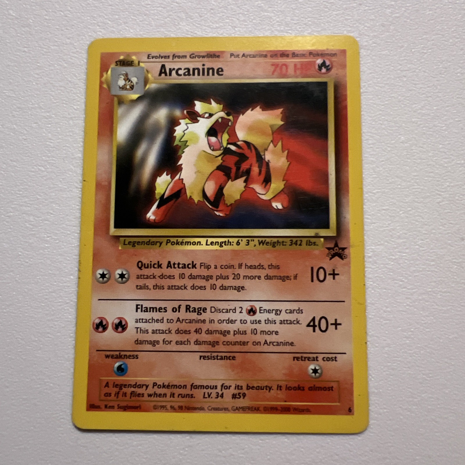 Pokemon TCG 1999-2000 Wizards Promo Arcanine 6/53 Vintage WOTC Black Star