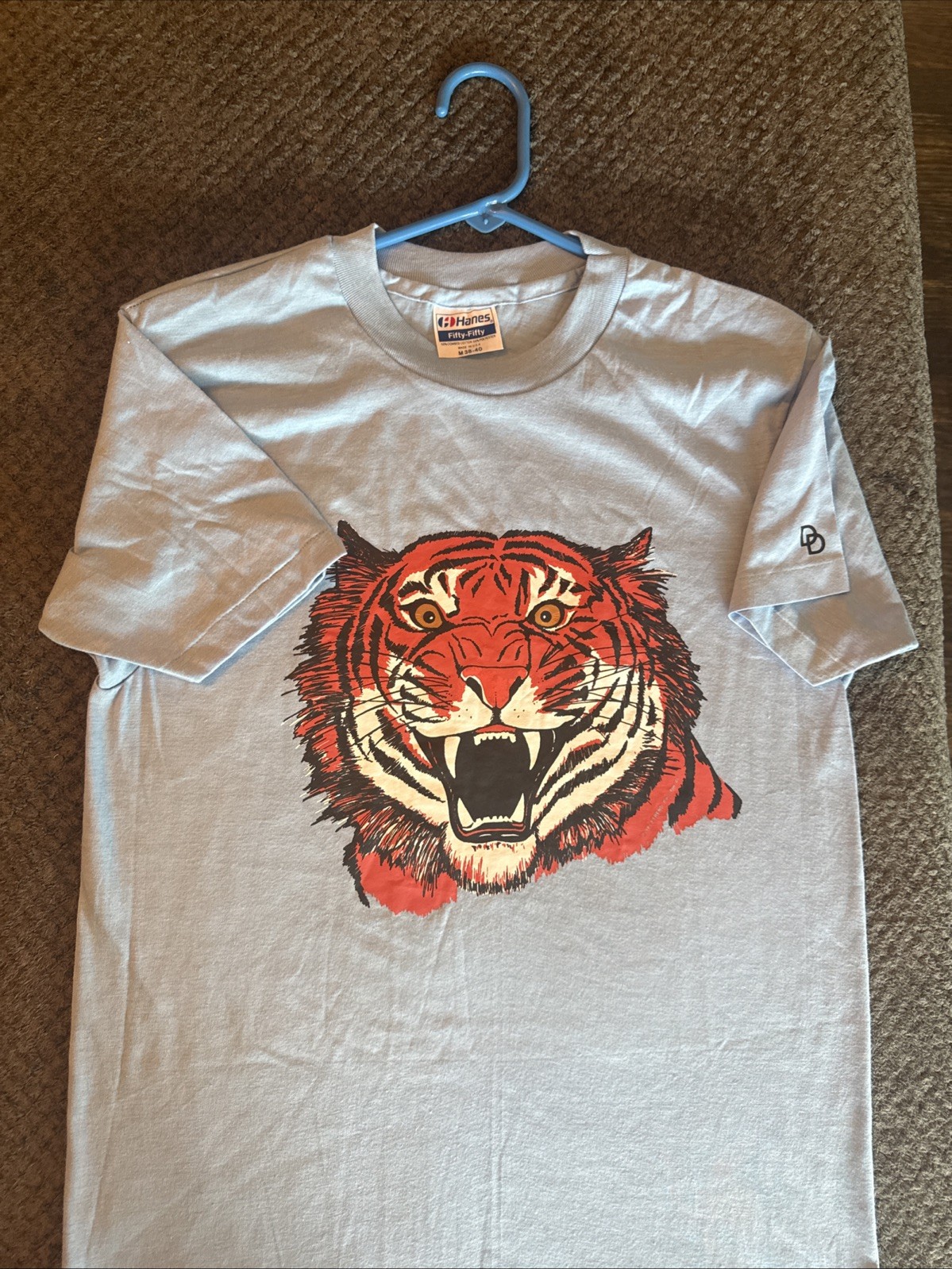 Vtg 80s 90s Tiger Graghic Print Single Stitch T Shirt Mens M Rare HTF Hanes EUC