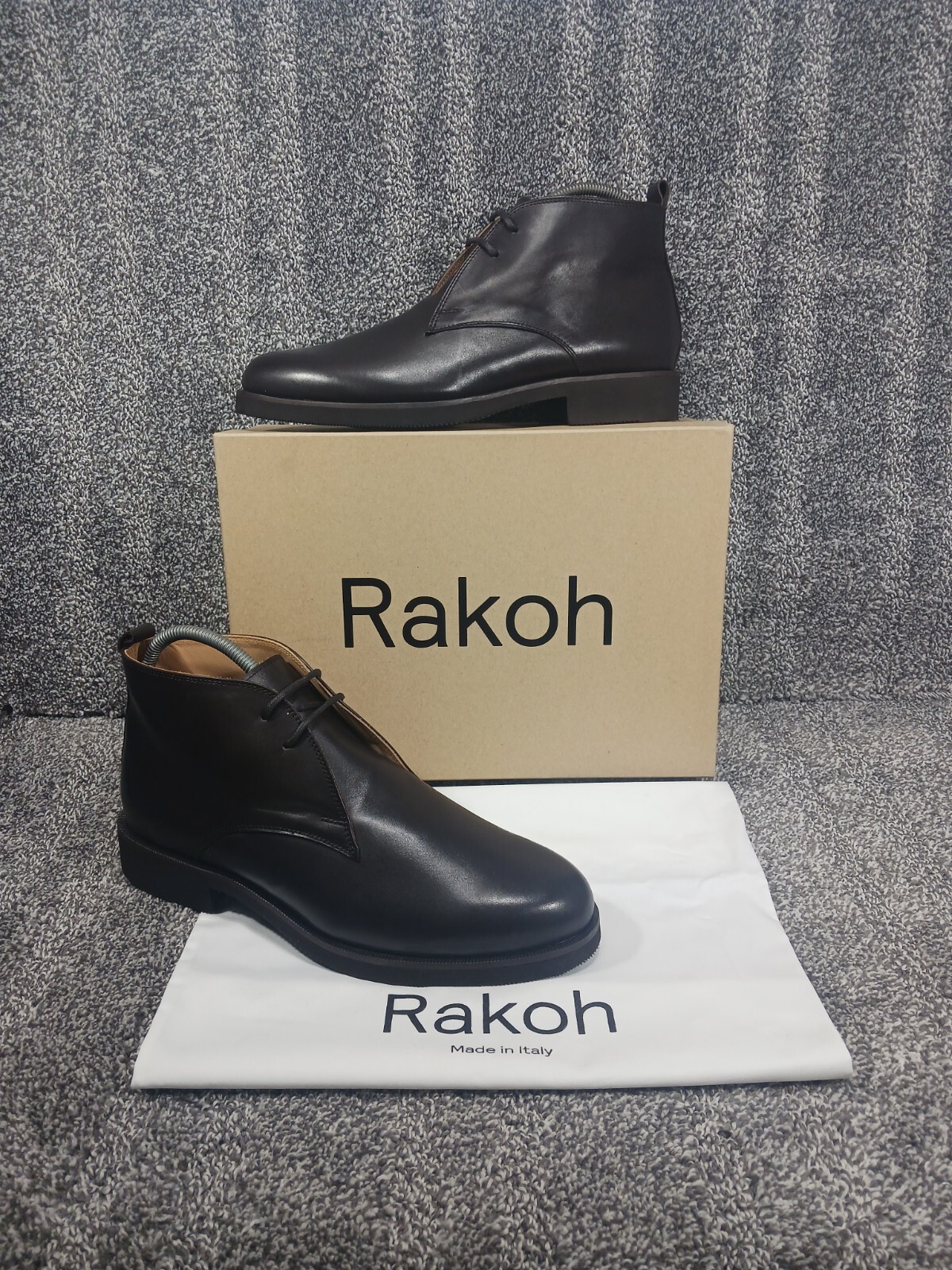 👞 Rakoh Mens Italian Leather Desert Boots Sz 13 / 46 SOLD OUT Dress Casual Shoe