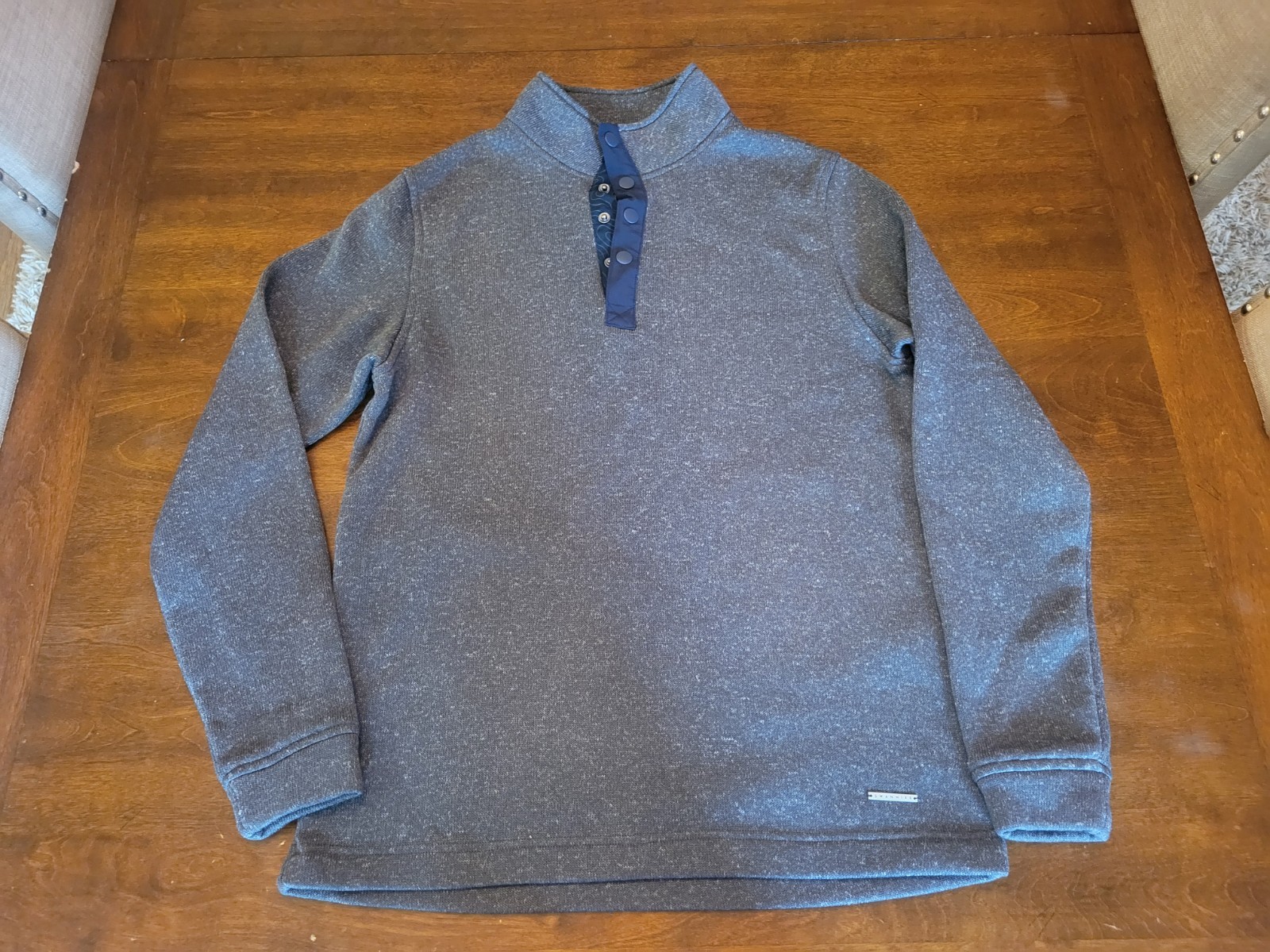 Swannies Golf Wolff Fleece Pullover Mens Medium Gray 1/4 Snap Jacket NWOT Preppy