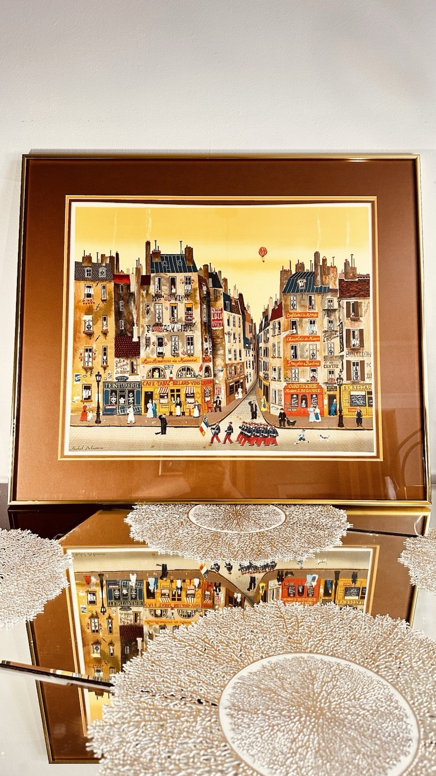 Michael Delacroix Paris Street Parade Signed Lithograph Framed Michael Delacroix Paris Street Parade Signed Lithograph Framed