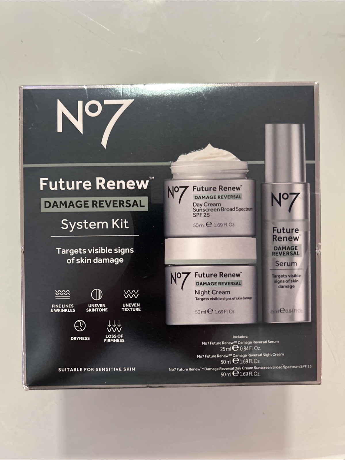 No 7 FUTURE SKIN DAMAGE REVERSAL SYSTEM KIT 3-IN-1 NIGHT & DAY CREAM + SERUM No 7 FUTURE SKIN DAMAGE REVERSAL SYSTEM KIT 3-IN-1 NIGHT & DAY CREAM + SERUM