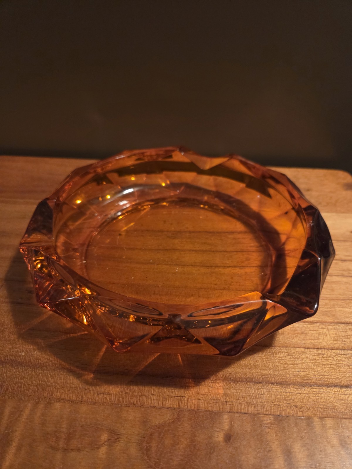 VINTAGE VIKING GEORGIAN ORANGE PERSIMMON ASHTRAY OR CANDY DISH SEE DESCRIPTION